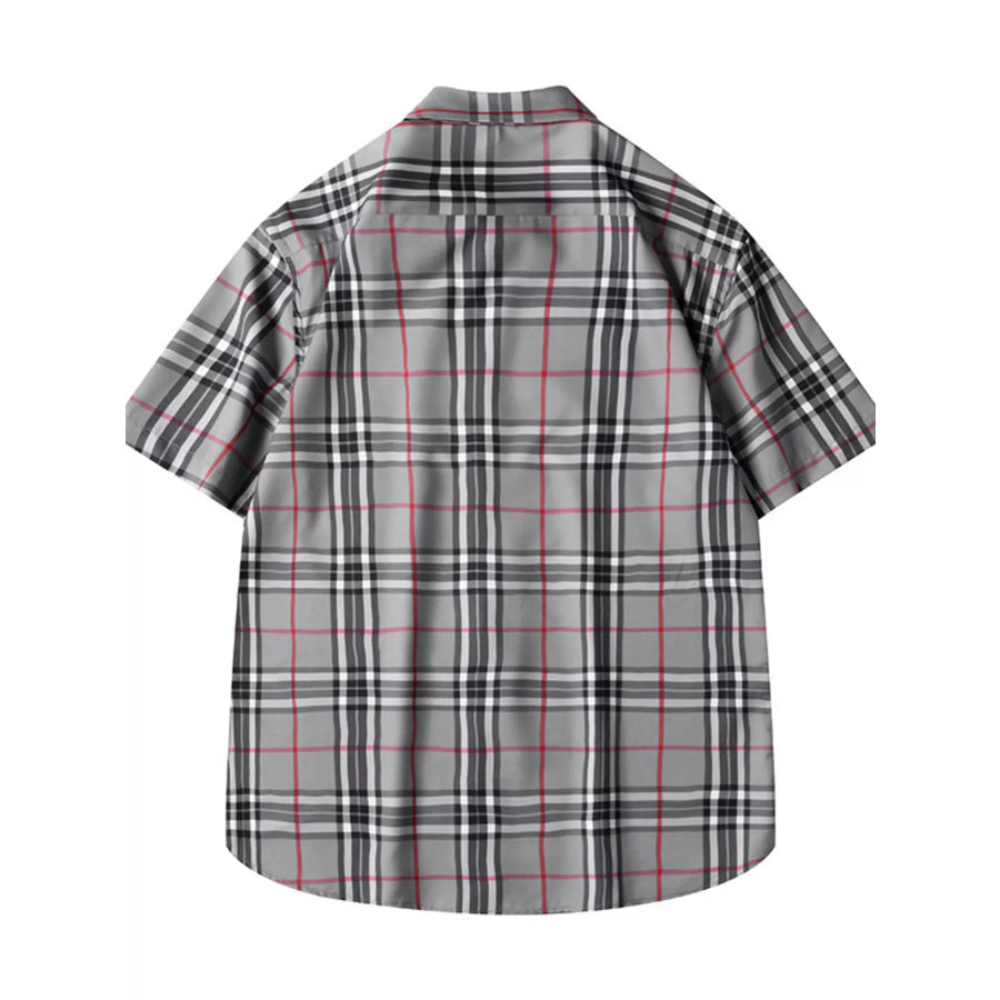 Men’s Plus Size Classic Plaid Short Sleeve Shirt Apparel and Accessories