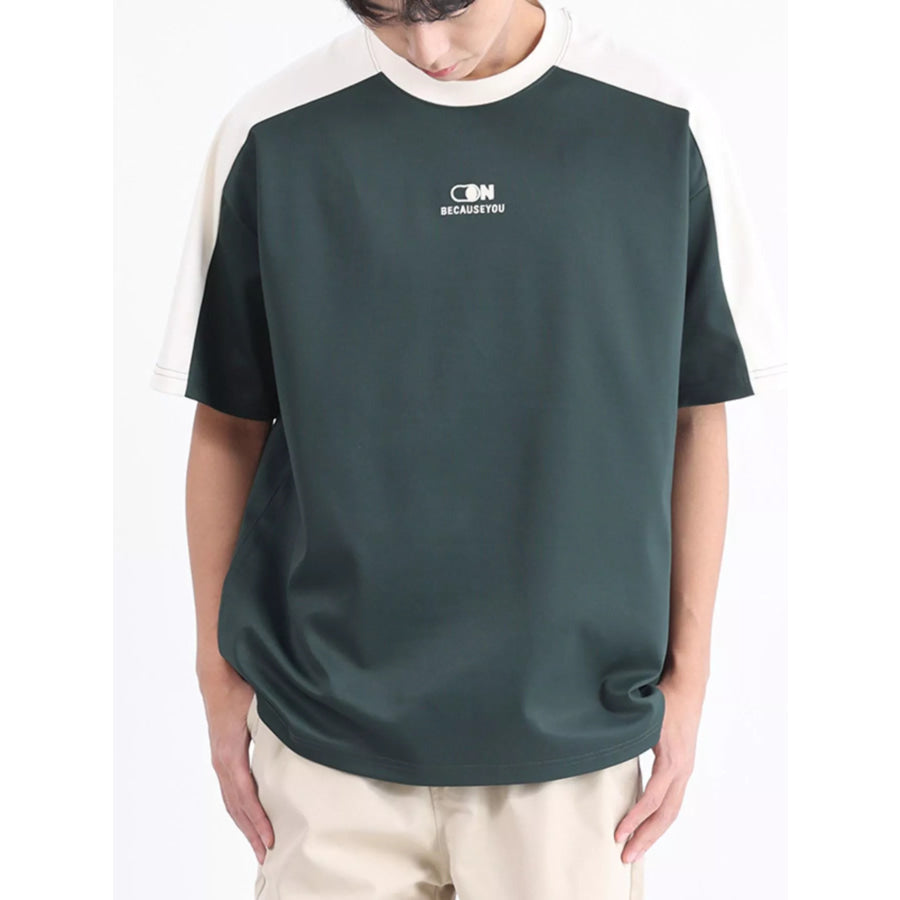 Men’s Plus Size Color Block Casual T-Shirt Apparel and Accessories