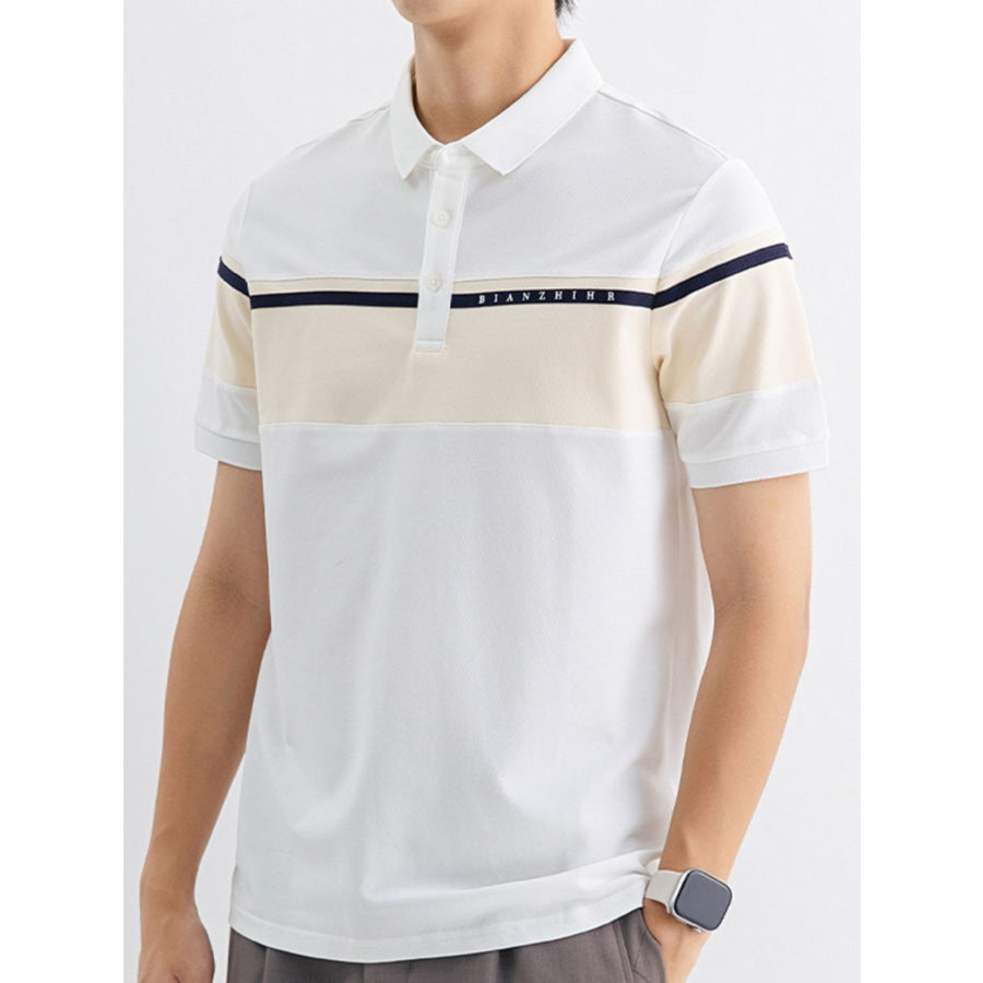 Men’s Plus Size Color Block Polo Shirt Apparel and Accessories
