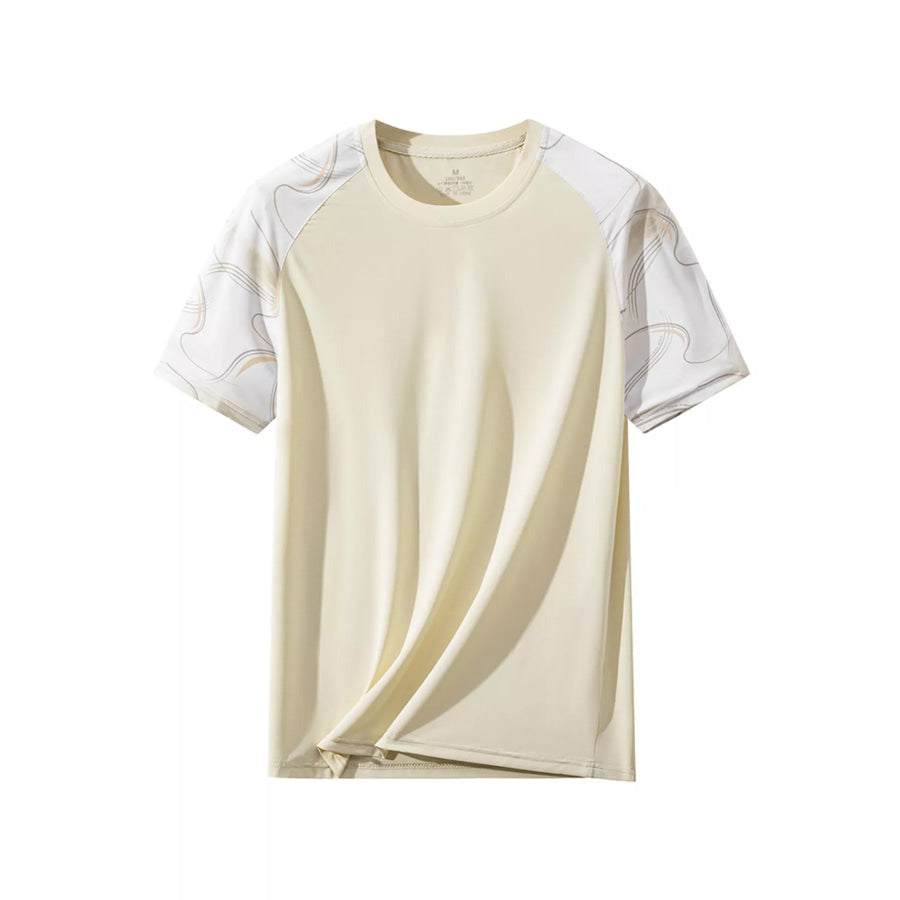 Men’s Plus Size Color Block Short Sleeve T-Shirt Apricot / M Apparel and Accessories