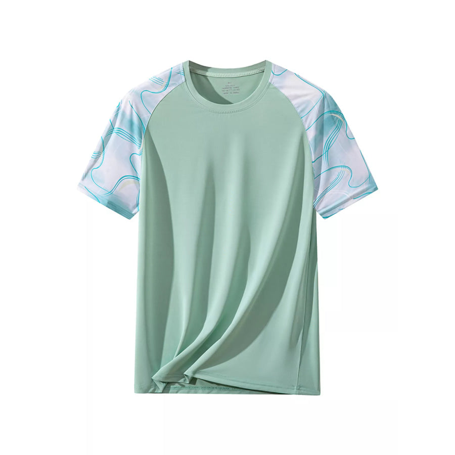 Men’s Plus Size Color Block Short Sleeve T-Shirt Green / M Apparel and Accessories