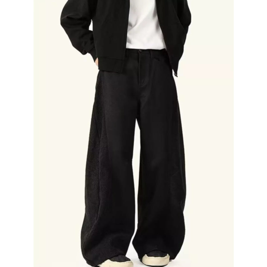 Men’s Plus Size Contrast Relaxed Fit Pants Black / M Apparel and Accessories