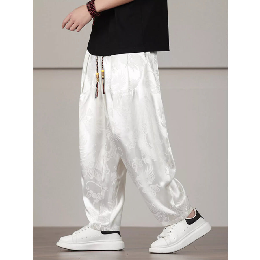 Men’s Plus Size Dragon Pattern Harem Pants Apparel and Accessories