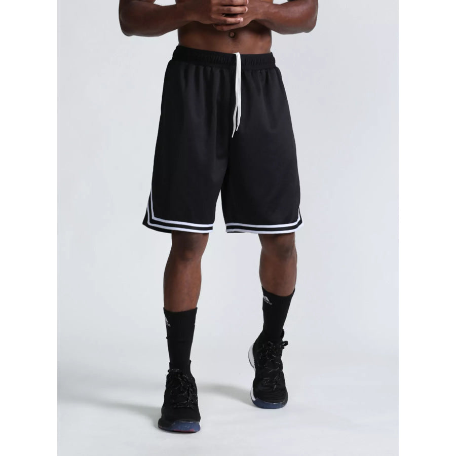 Men’s Plus Size Drawstring Breathable Quick-Dry Athletic Active Shorts Black / M Apparel and Accessories