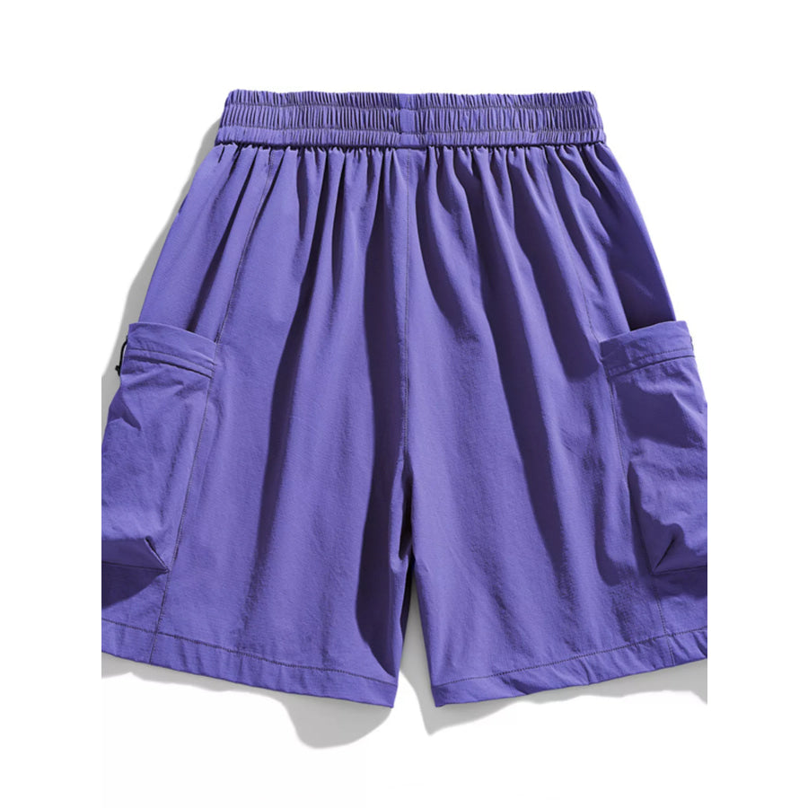 Men’s Plus Size Drawstring Cargo Shorts Purple / M Apparel and Accessories