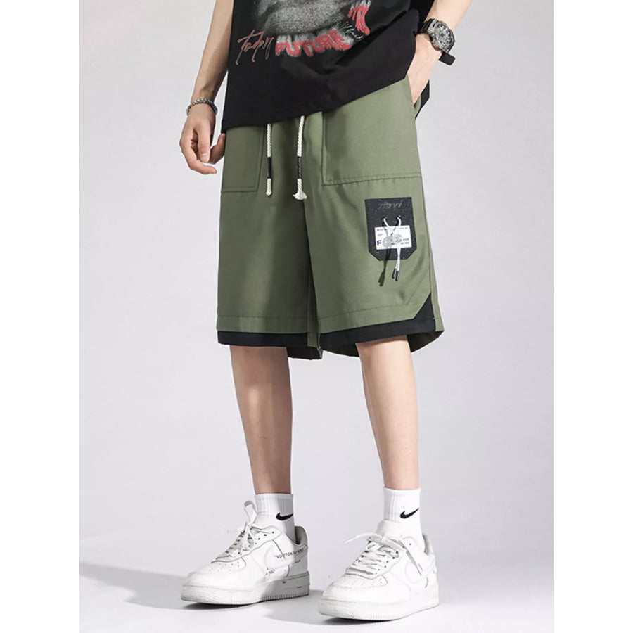 Men’s Plus Size Drawstring Casual Cargo Shorts Army Green / M Apparel and Accessories