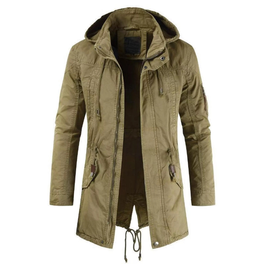 Men’s Plus Size Drawstring Casual Hooded Parka Coat Sage / M Apparel and Accessories