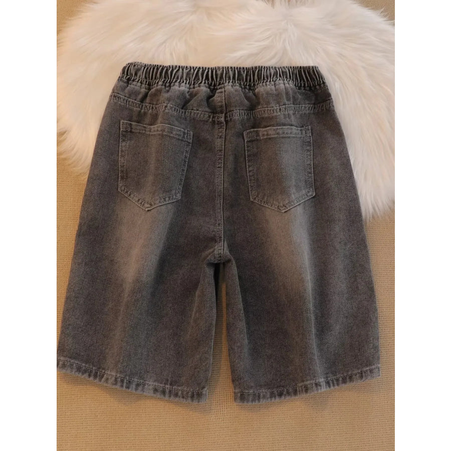 Men’s Plus Size Drawstring Denim Shorts Apparel and Accessories