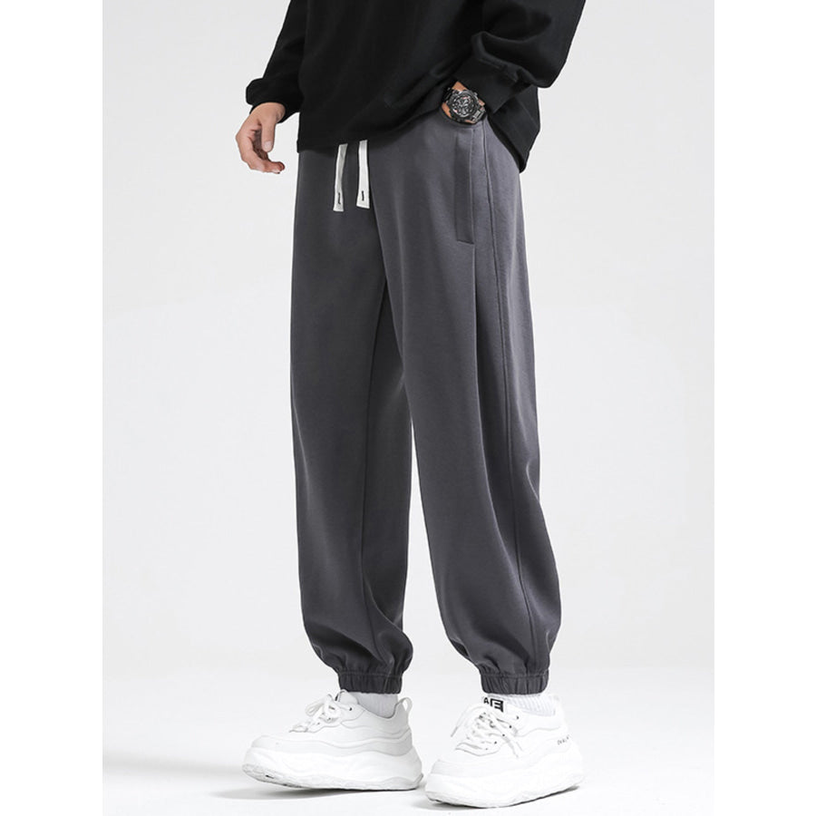 Men’s Plus Size Drawstring Loose Fit Joggers Dark Gray / M Apparel and Accessories