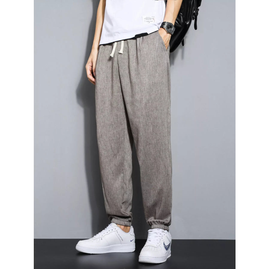 Men’s Plus Size Drawstring Loose Fit Pants Curry / M Apparel and Accessories