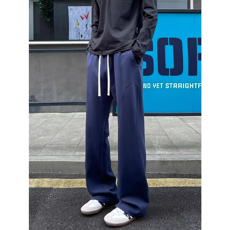 Men’s Plus Size Drawstring Loose Fit Pants Navy Blue / M Apparel and Accessories