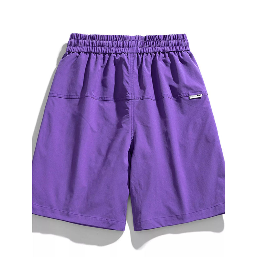 Men’s Plus Size Drawstring Pocketed Shorts Apparel and Accessories