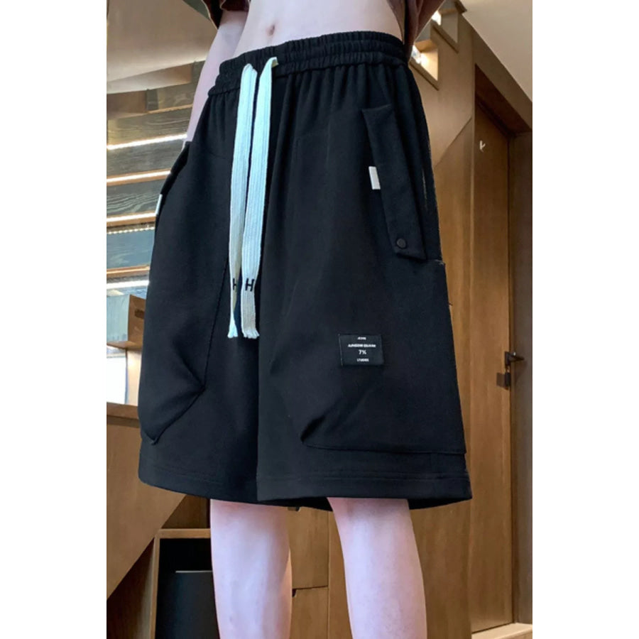 Men’s Plus Size Drawstring Pocketed Shorts Apparel and Accessories