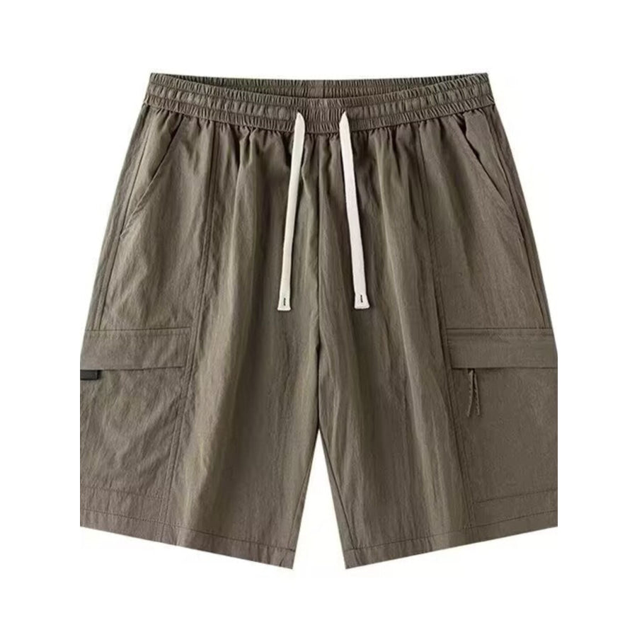 Men’s Plus Size Drawstring Relaxed Fit Cargo Shorts Apparel and Accessories