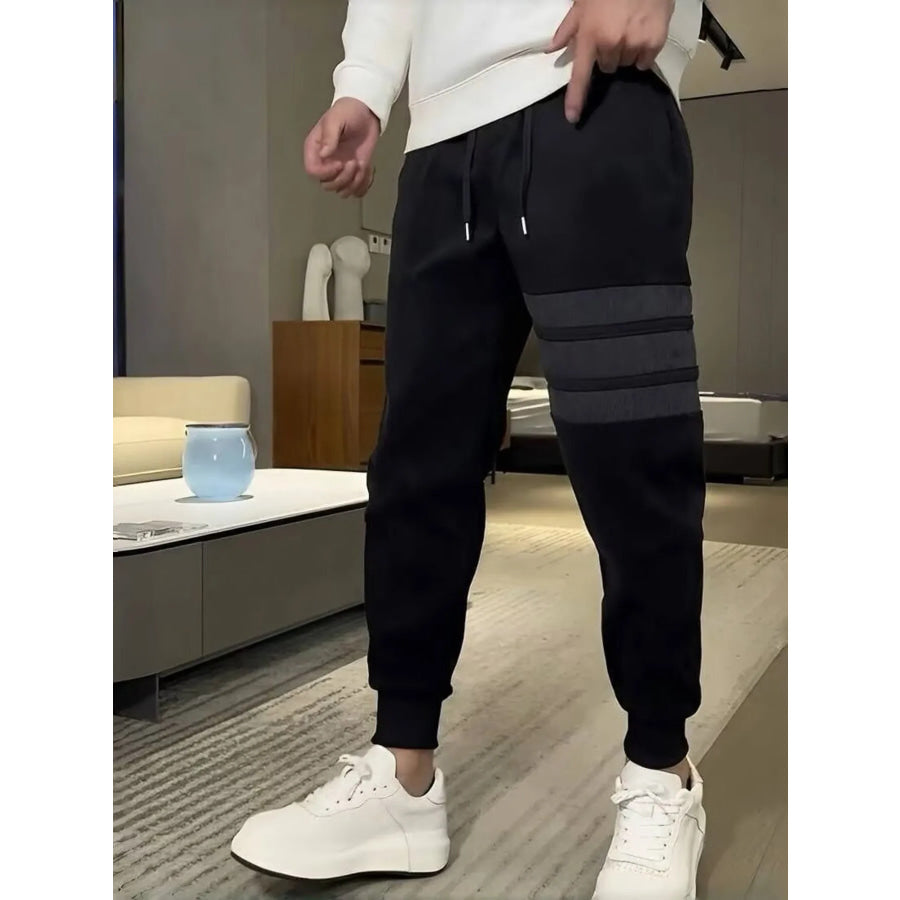 Men’s Plus Size Drawstring Slim-Fit Joggers Dark Gray / M Apparel and Accessories
