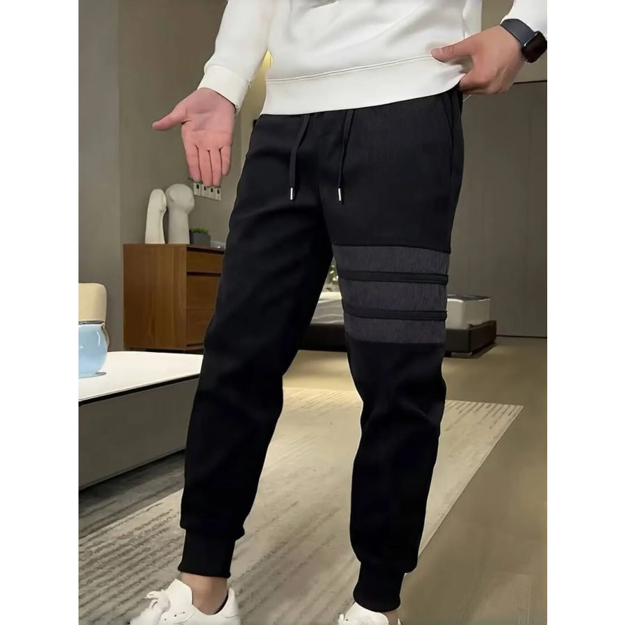 Men’s Plus Size Drawstring Slim-Fit Joggers Dark Gray / M Apparel and Accessories