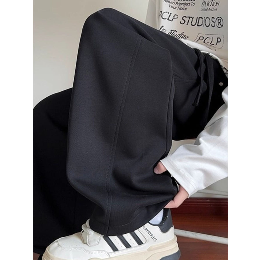 Men’s Plus Size Drawstring Wide Leg Pants Apparel and Accessories
