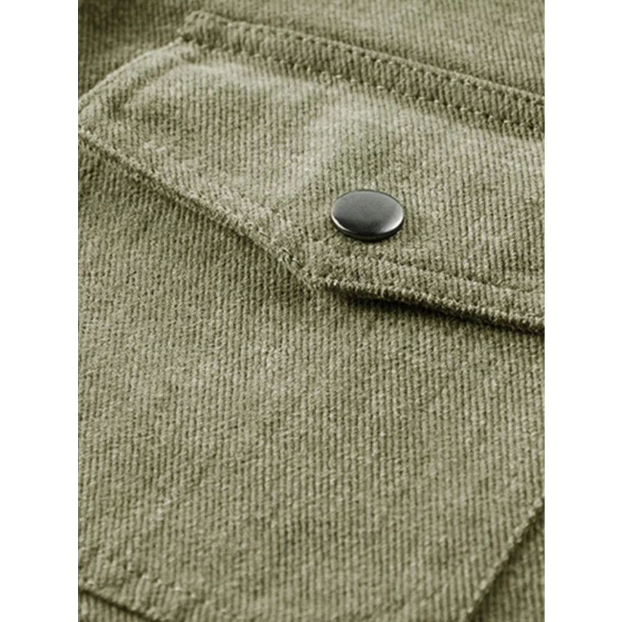 Men’s Plus Size Dual Chest Pockets Shacket Apparel and Accessories