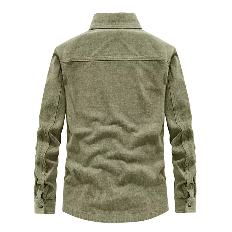 Men’s Plus Size Dual Chest Pockets Shacket Apparel and Accessories
