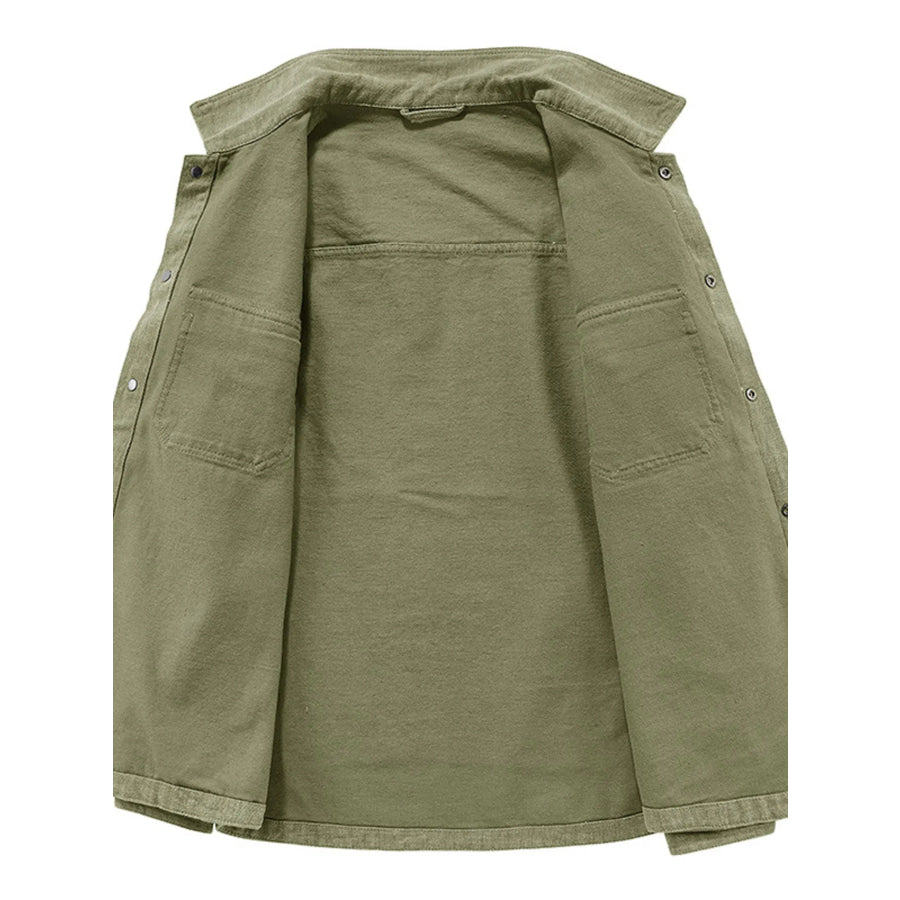 Men’s Plus Size Dual Chest Pockets Shacket Apparel and Accessories
