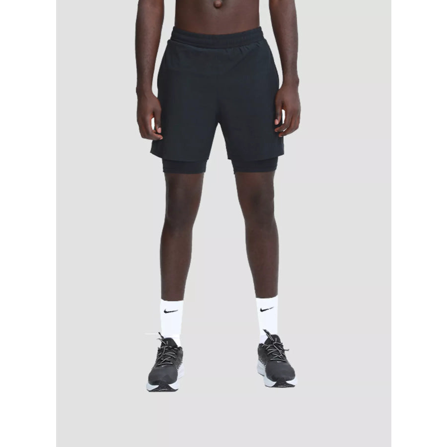 Men’s Plus Size Elastic Waist Active Shorts Black / M Apparel and Accessories
