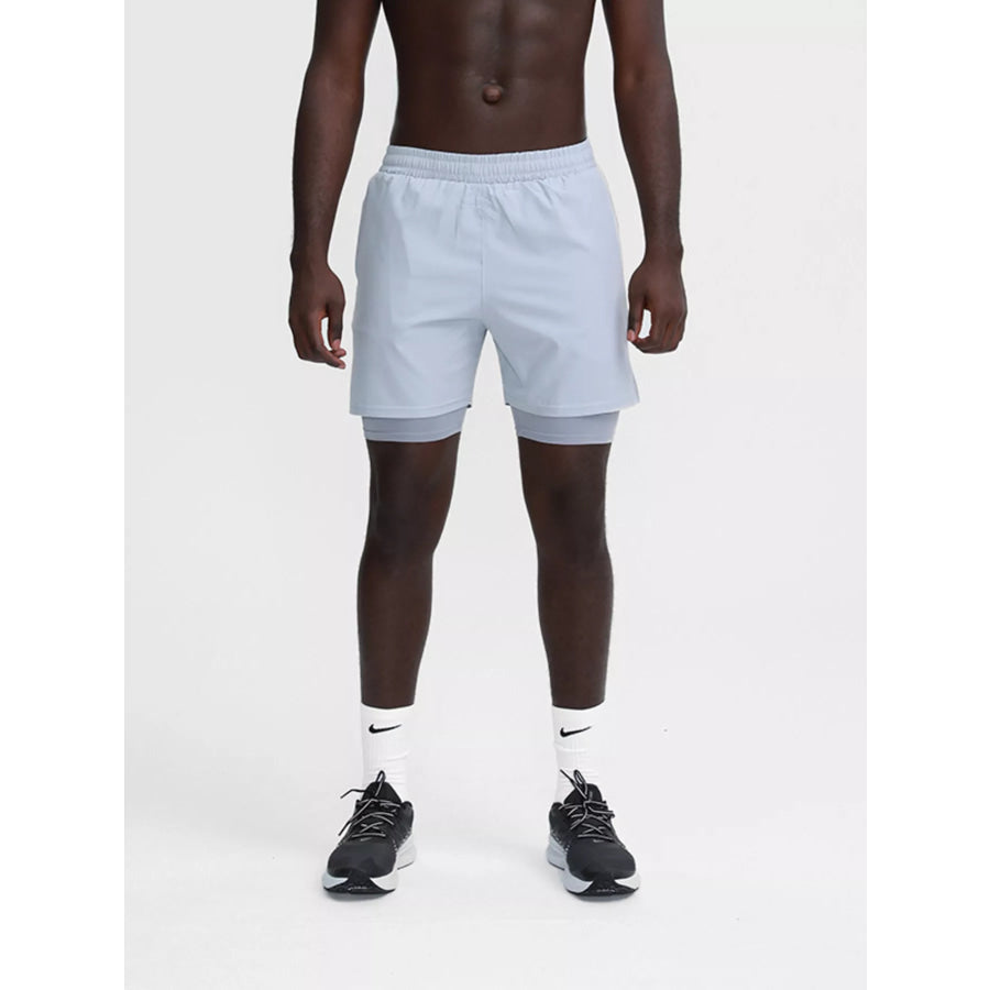 Men’s Plus Size Elastic Waist Active Shorts Light Blue / M Apparel and Accessories
