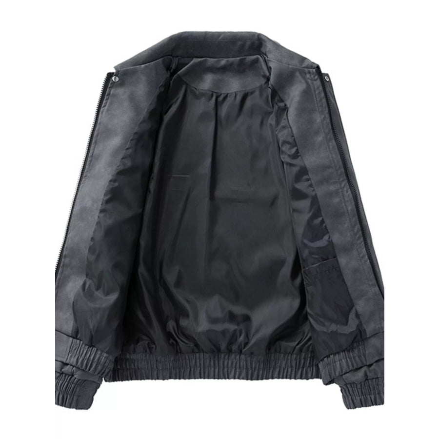 Men’s Plus Size Embroidered Elastic Waist Casual Jacket Apparel and Accessories