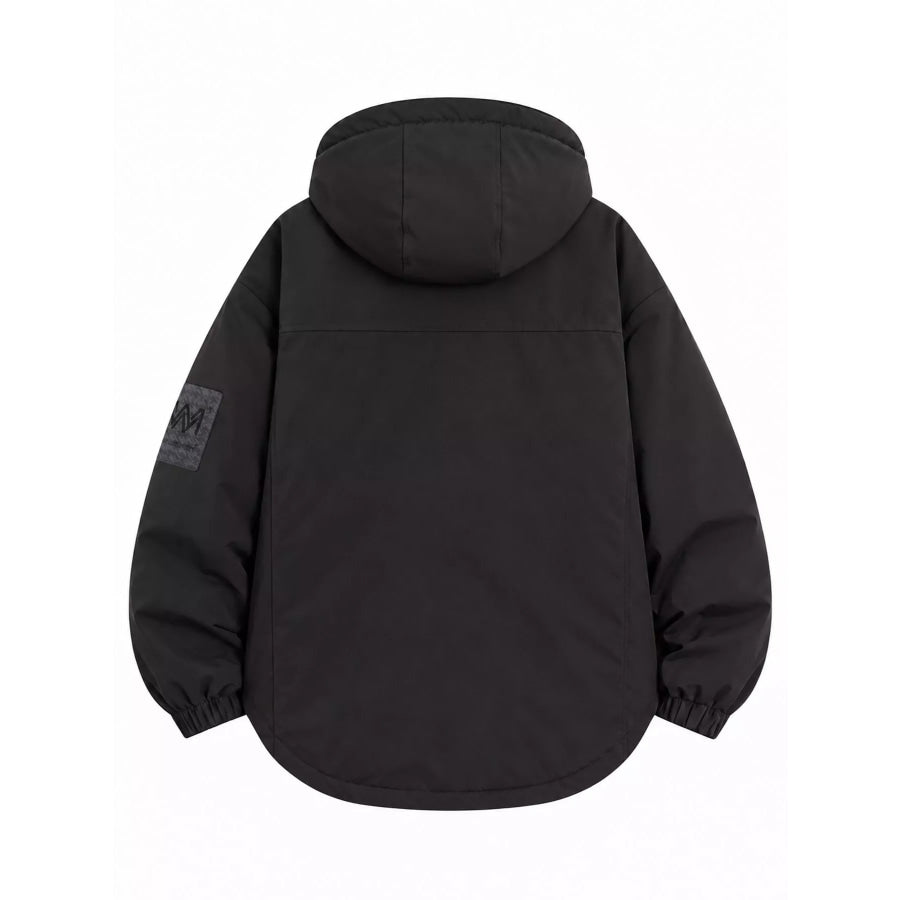 Men’s Plus Size Fleece-Lined Hooded Winter Parka Coat Apparel and Accessories