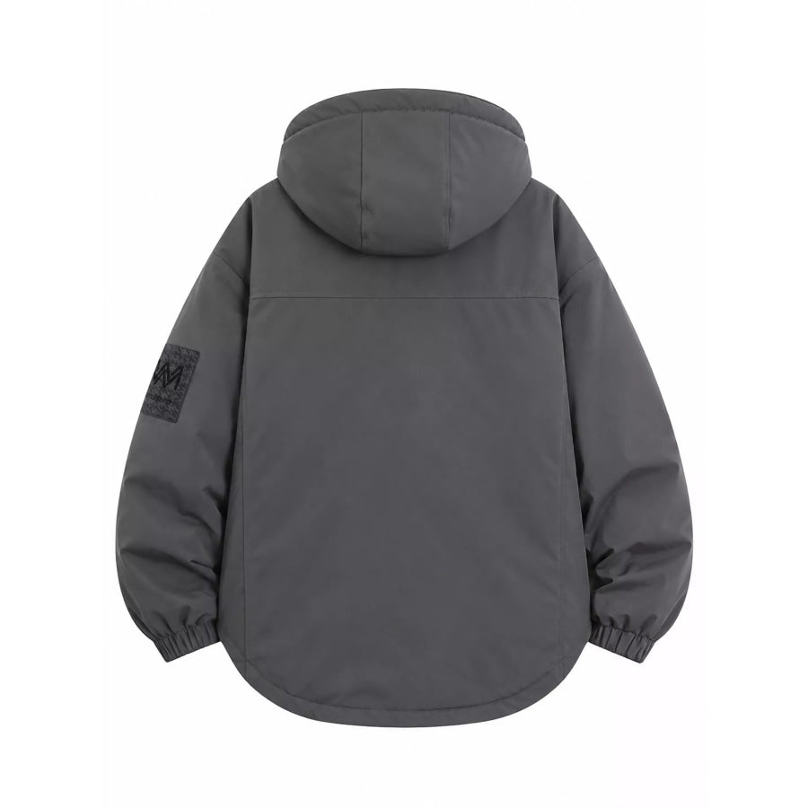 Men’s Plus Size Fleece-Lined Hooded Winter Parka Coat Apparel and Accessories