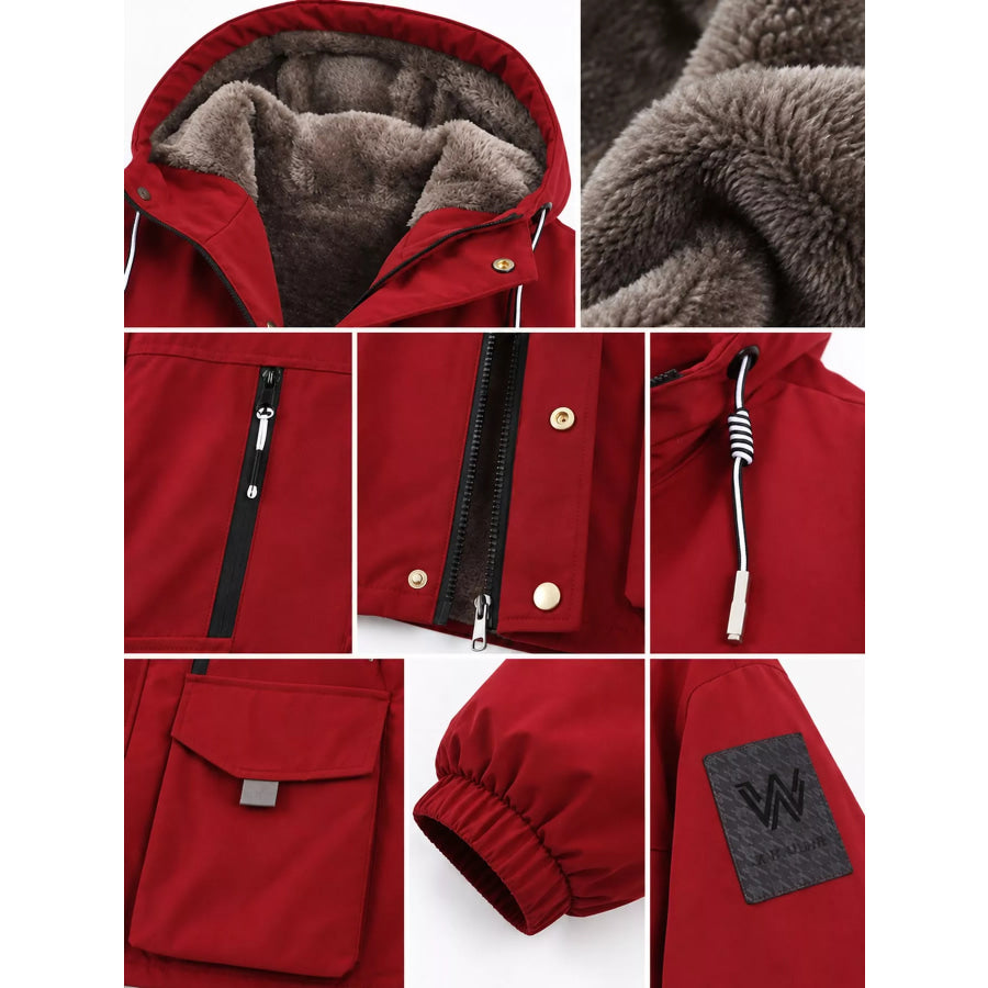 Men’s Plus Size Fleece-Lined Hooded Winter Parka Coat Apparel and Accessories