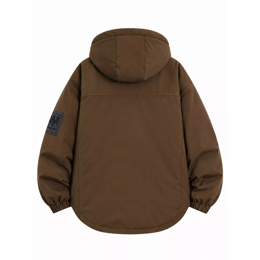 Men’s Plus Size Fleece-Lined Hooded Winter Parka Coat Apparel and Accessories