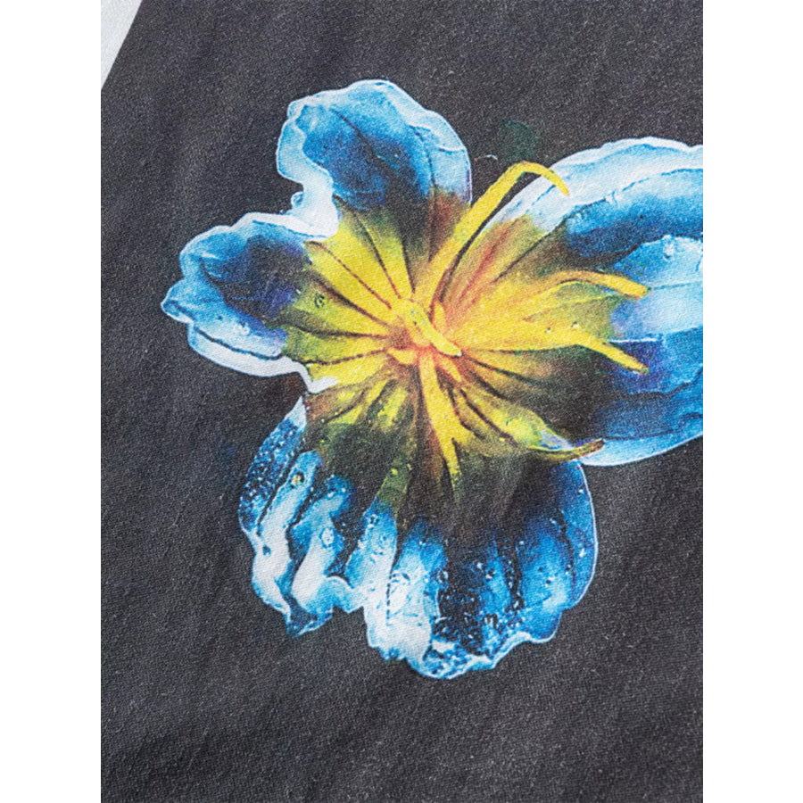 Men’s Plus Size Floral Graphic Relaxed Fit T-Shirt Apparel and Accessories