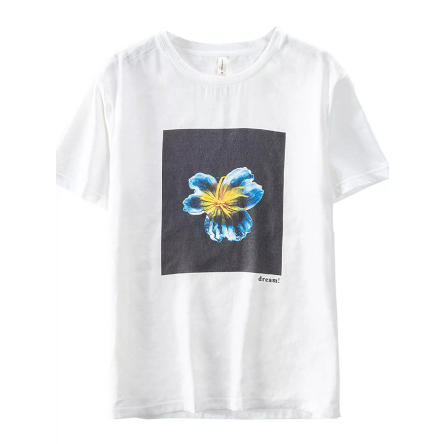 Men’s Plus Size Floral Graphic Relaxed Fit T-Shirt Apparel and Accessories