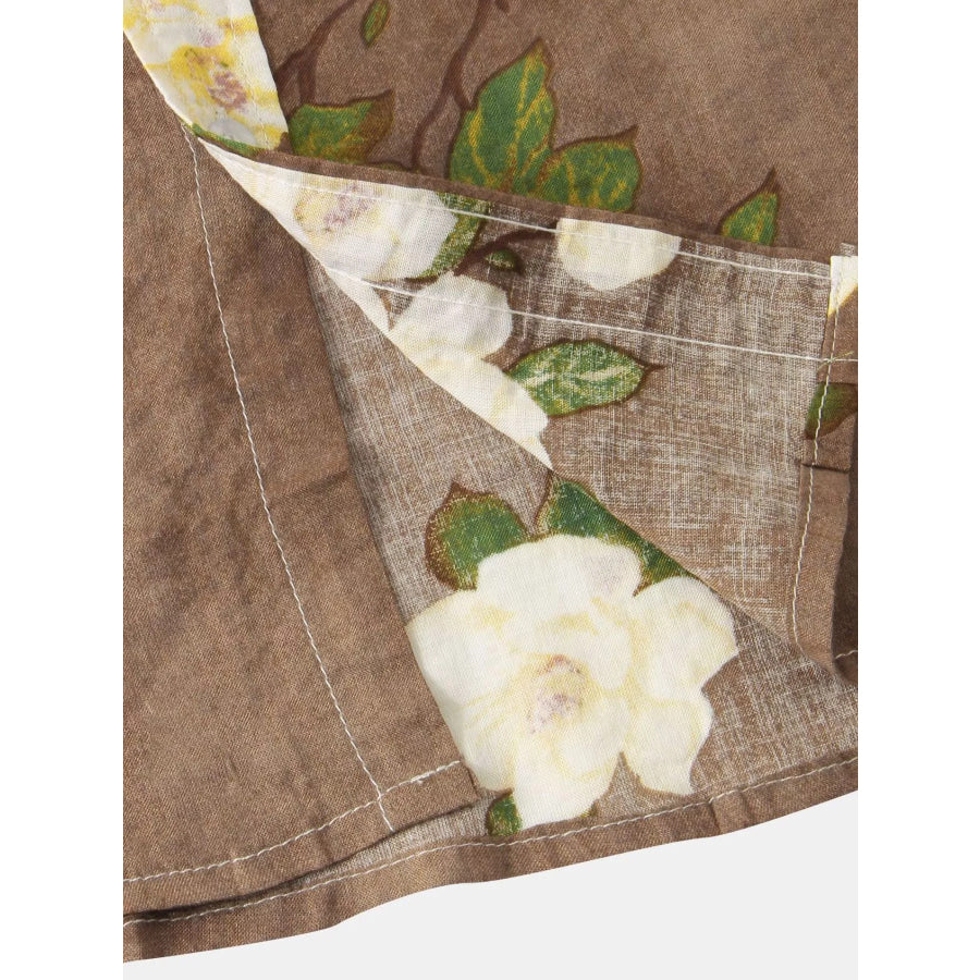 Men’s Plus Size Floral Print Short Sleeve Shirt Apparel and Accessories