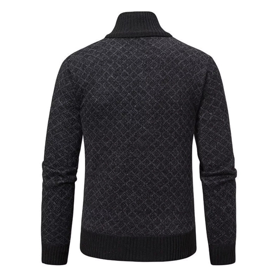 Men’s Plus Size Geometric Patterned Full-Zip Cardigan Apparel and Accessories