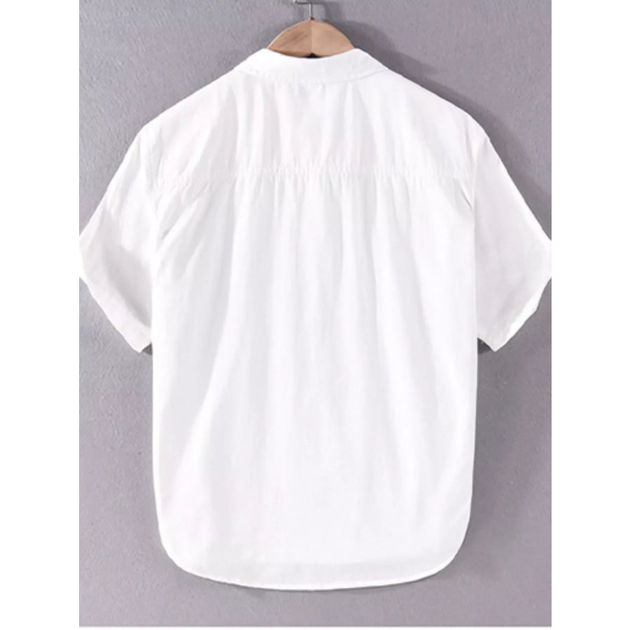 Men’s Plus Size Geometric Print Short Sleeve Casual Shirt Apparel and Accessories