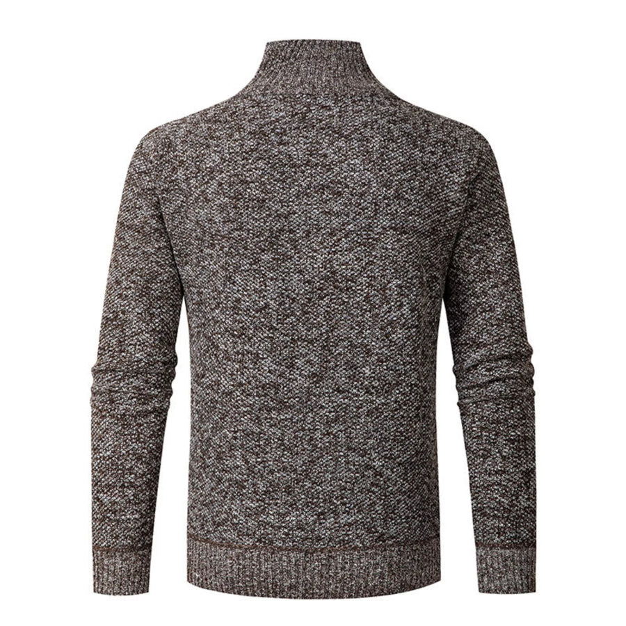 Men’s Plus Size Half-Zip Stand Collar Textured Sweater Apparel and Accessories