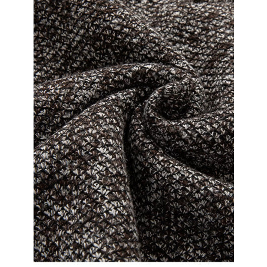 Men’s Plus Size Half-Zip Stand Collar Textured Sweater Apparel and Accessories
