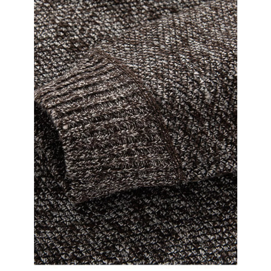 Men’s Plus Size Half-Zip Stand Collar Textured Sweater Apparel and Accessories
