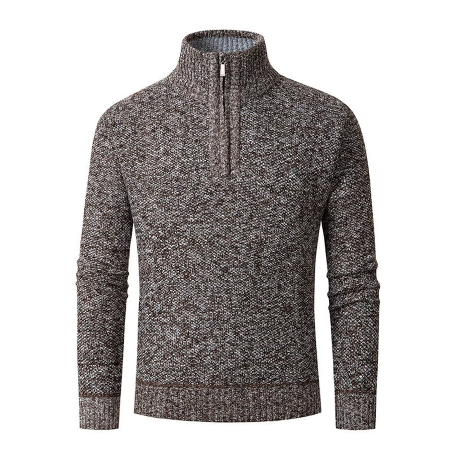 Men’s Plus Size Half-Zip Stand Collar Textured Sweater Blue / M Apparel and Accessories