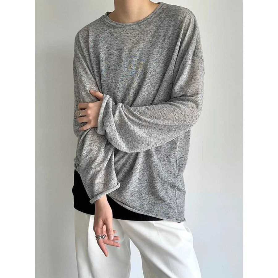 Men’s Plus Size Heathered Long-Sleeve T-Shirt Apparel and Accessories
