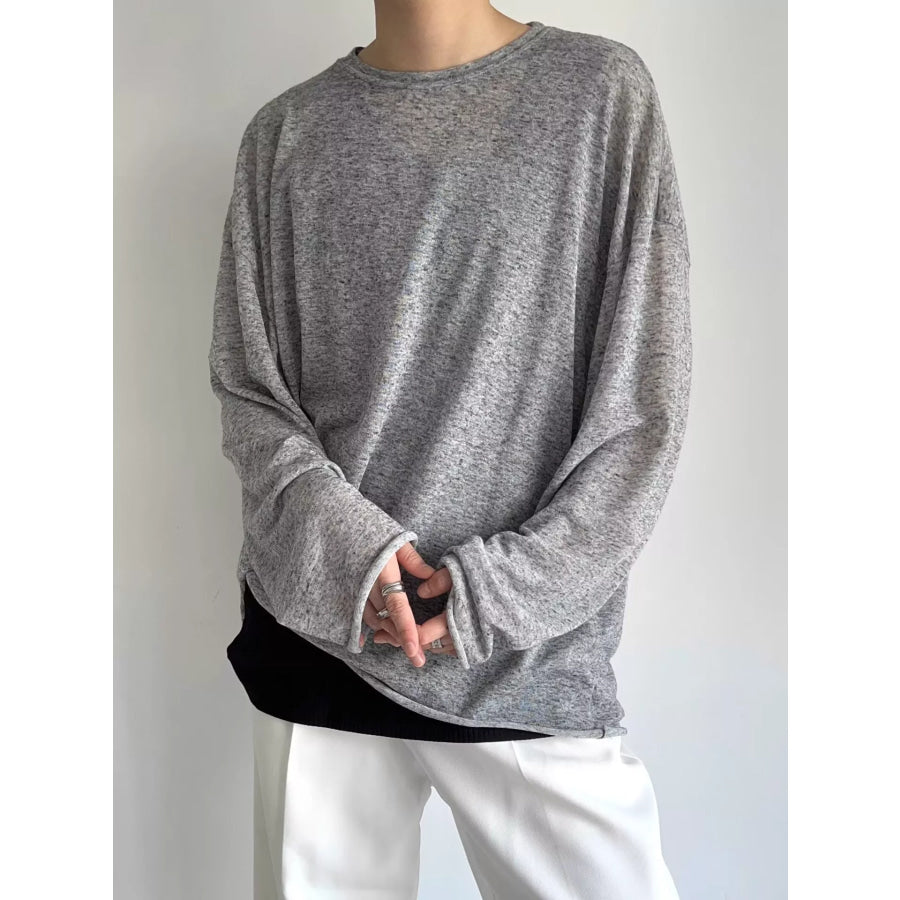 Men’s Plus Size Heathered Long-Sleeve T-Shirt Apparel and Accessories