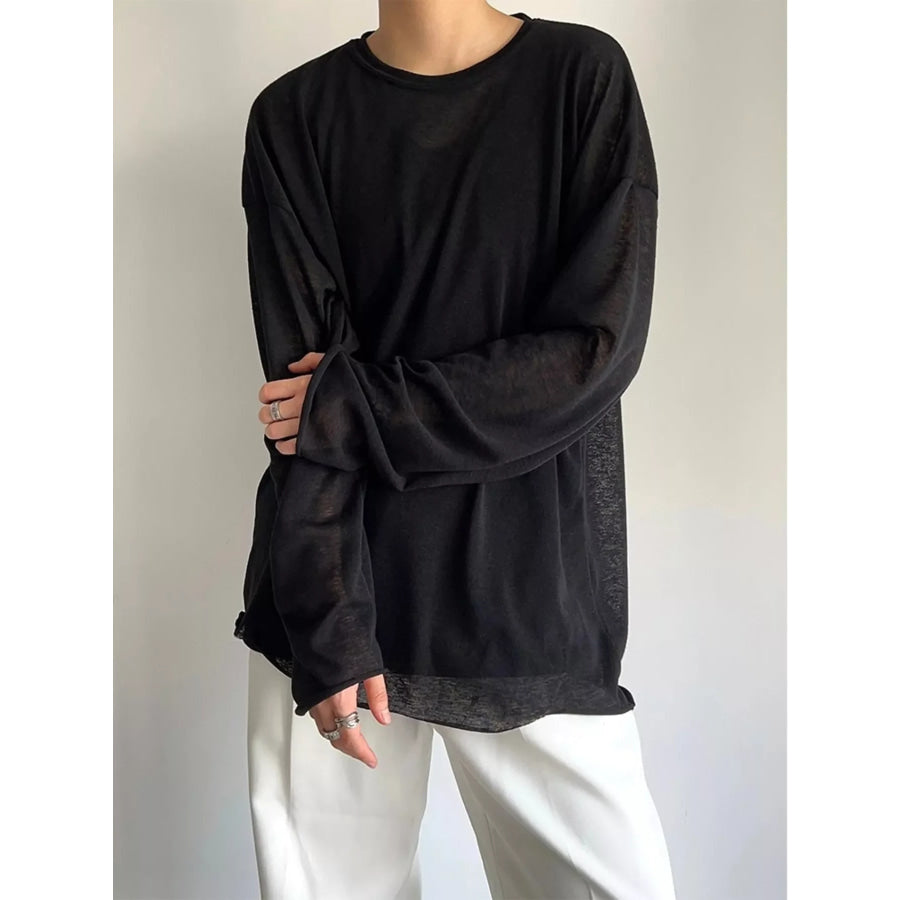 Men’s Plus Size Heathered Long-Sleeve T-Shirt Apparel and Accessories