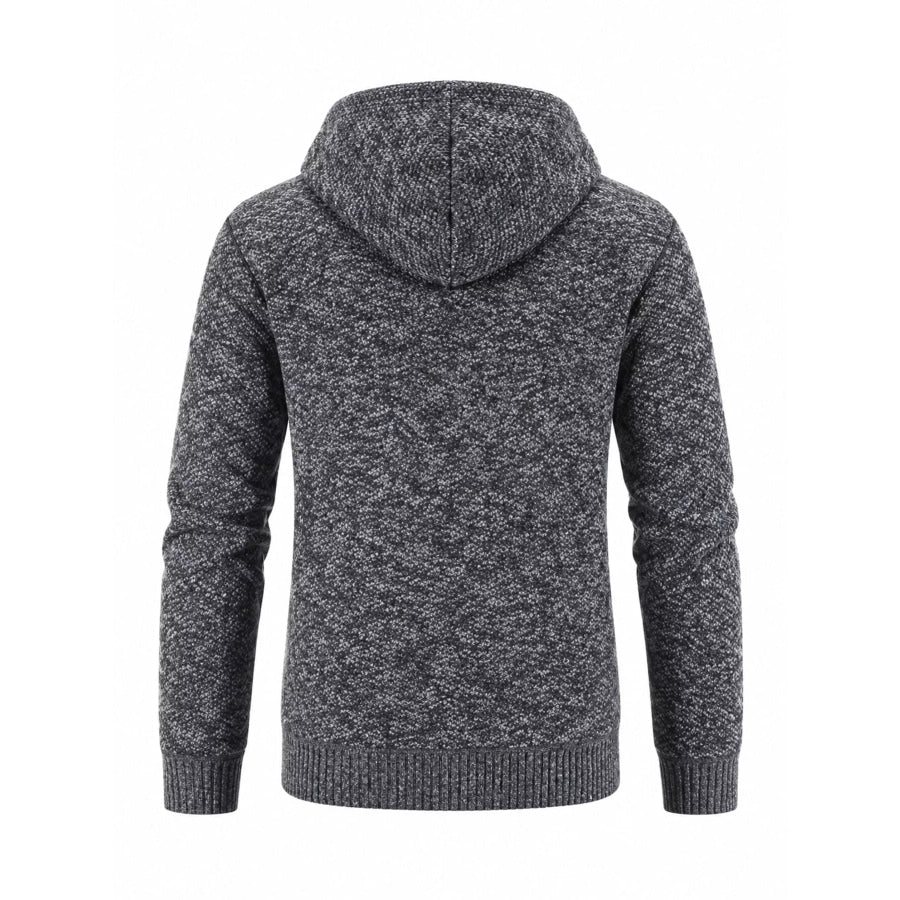 Men’s Plus Size Hooded Knit Cardigan with Full-Zip Closure Apparel and Accessories