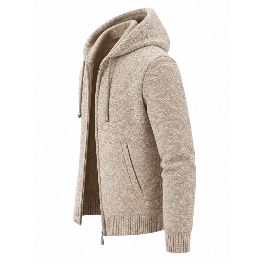 Men’s Plus Size Hooded Knit Cardigan with Full-Zip Closure Apparel and Accessories