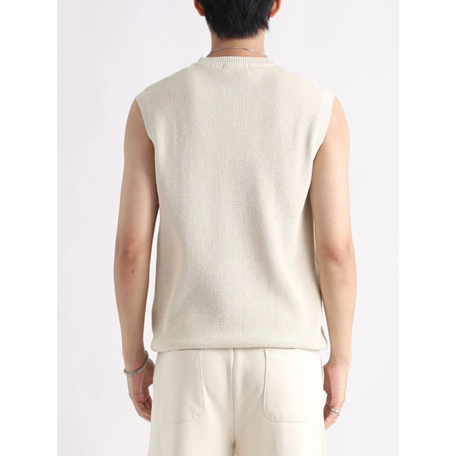 Men’s Plus Size Knitted Zip-Up Tank Apparel and Accessories