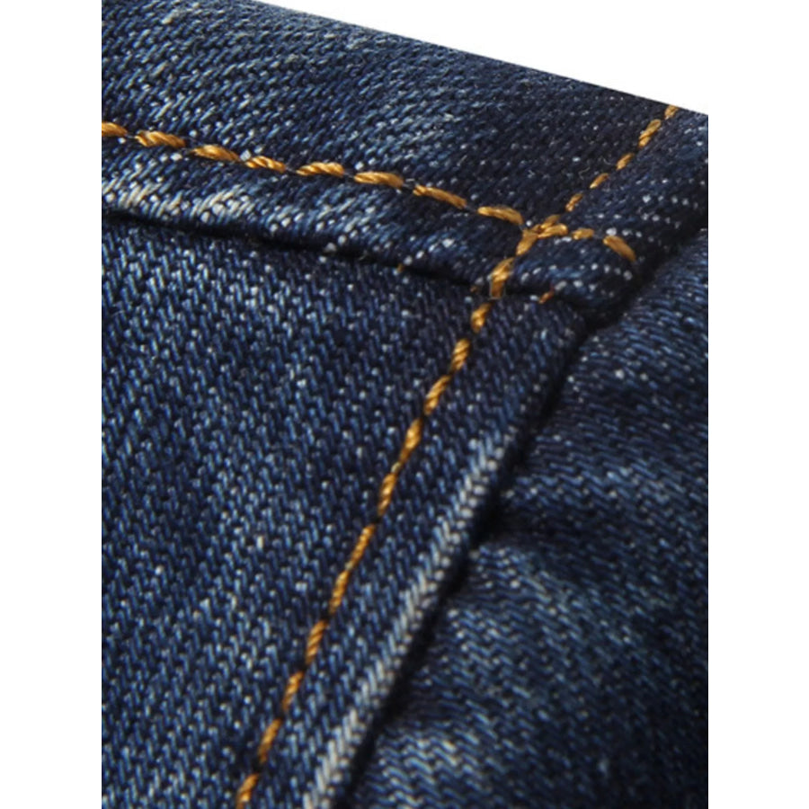 Men’s Plus Size Lapel Collar Button Up Denim Blazer Apparel and Accessories