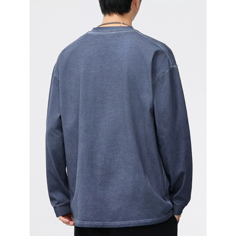 Men’s Plus Size Letter Graphic Long Sleeve T-Shirt Apparel and Accessories