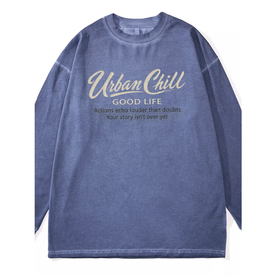 Men’s Plus Size Letter Graphic Long Sleeve T-Shirt Apparel and Accessories