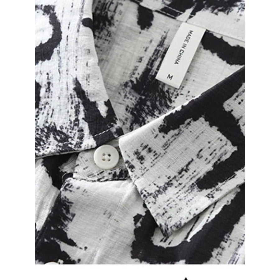Men’s Plus Size Letter Print Short Sleeve Shirt Apparel and Accessories